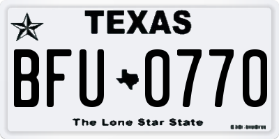 TX license plate BFU0770