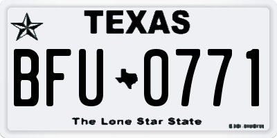 TX license plate BFU0771