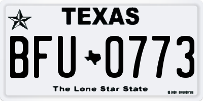 TX license plate BFU0773