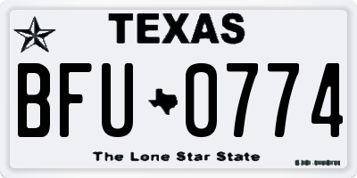 TX license plate BFU0774