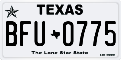 TX license plate BFU0775