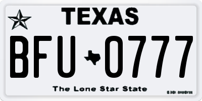 TX license plate BFU0777