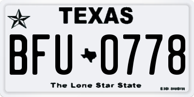 TX license plate BFU0778