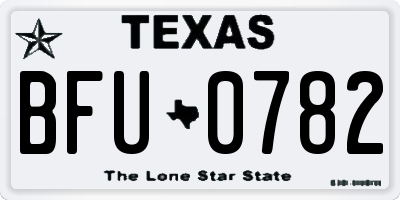 TX license plate BFU0782
