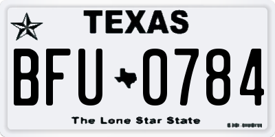 TX license plate BFU0784
