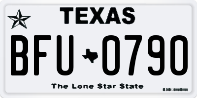 TX license plate BFU0790
