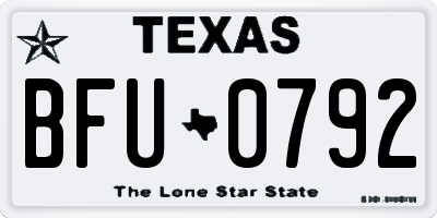 TX license plate BFU0792