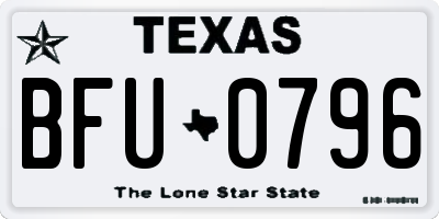 TX license plate BFU0796