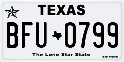 TX license plate BFU0799