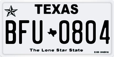 TX license plate BFU0804
