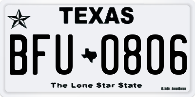 TX license plate BFU0806