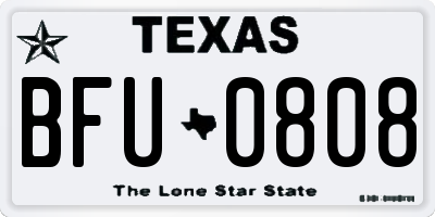 TX license plate BFU0808