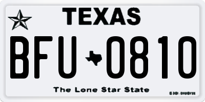 TX license plate BFU0810