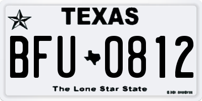 TX license plate BFU0812