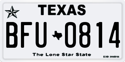 TX license plate BFU0814