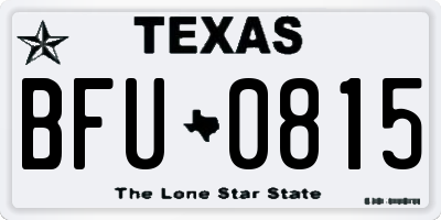 TX license plate BFU0815