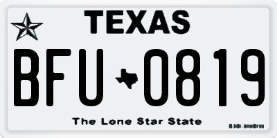 TX license plate BFU0819