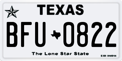 TX license plate BFU0822