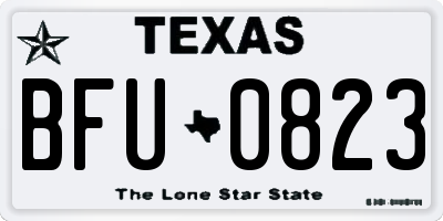 TX license plate BFU0823