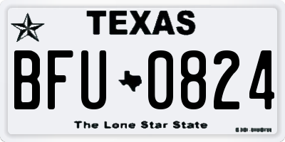 TX license plate BFU0824