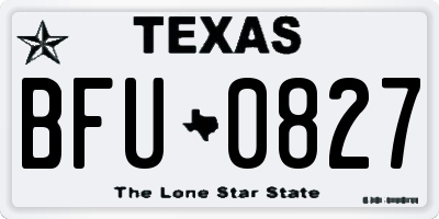 TX license plate BFU0827