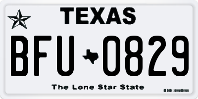 TX license plate BFU0829