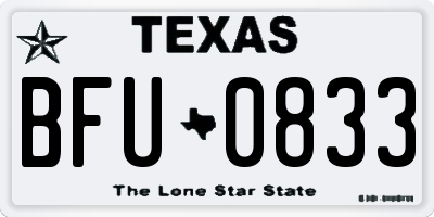 TX license plate BFU0833