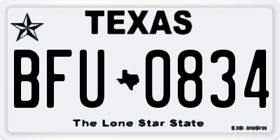 TX license plate BFU0834