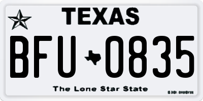 TX license plate BFU0835