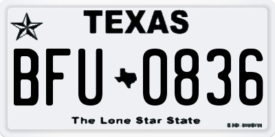 TX license plate BFU0836