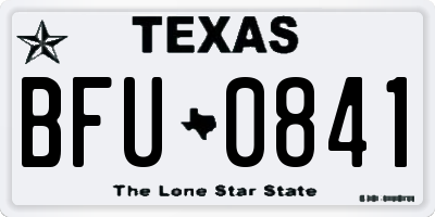 TX license plate BFU0841