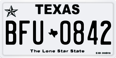 TX license plate BFU0842