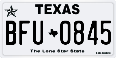 TX license plate BFU0845