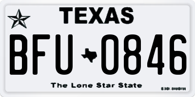 TX license plate BFU0846