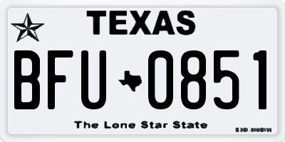 TX license plate BFU0851