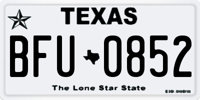 TX license plate BFU0852