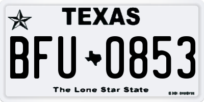 TX license plate BFU0853