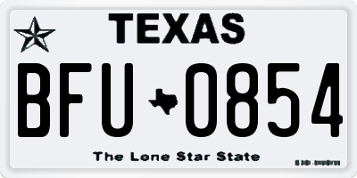 TX license plate BFU0854