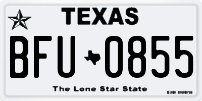 TX license plate BFU0855