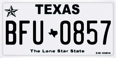 TX license plate BFU0857