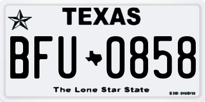 TX license plate BFU0858