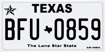 TX license plate BFU0859