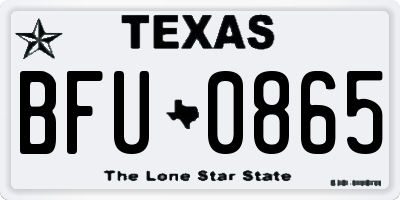 TX license plate BFU0865
