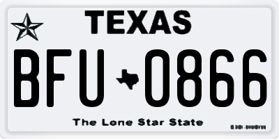 TX license plate BFU0866