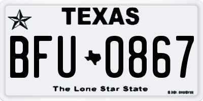 TX license plate BFU0867
