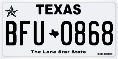 TX license plate BFU0868