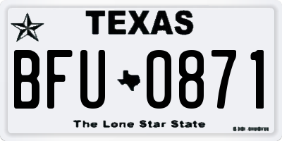TX license plate BFU0871