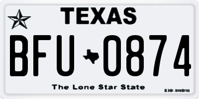 TX license plate BFU0874