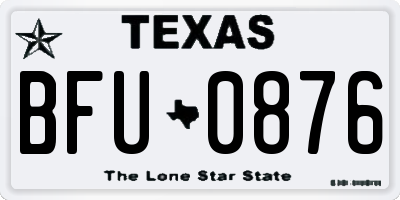 TX license plate BFU0876