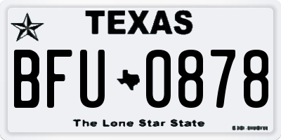 TX license plate BFU0878